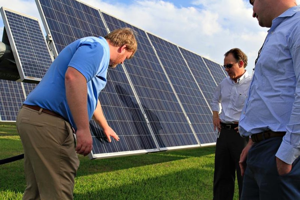 A public tour of Entergy New Orleans solar facility in New Orleans East.